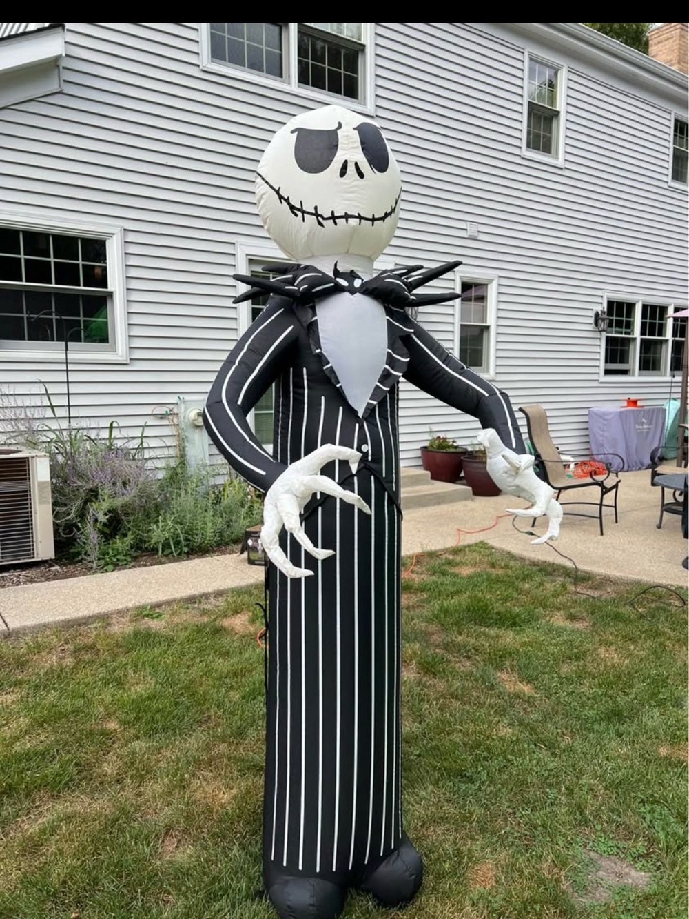 Inflatable Jack skellington 7 feel Black & White Striped Skeleton